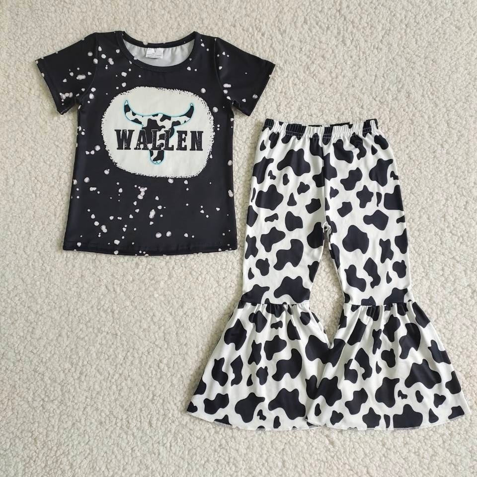 wallen shirt cow bell pants sale girls sets kids clothes