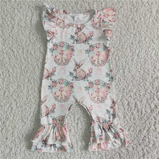 flower bunny romper rabbit girls easter jumpsuit