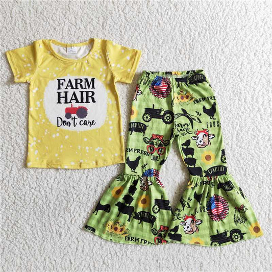 farm hair don't care shirt bell pants sale girls sets kids clothes