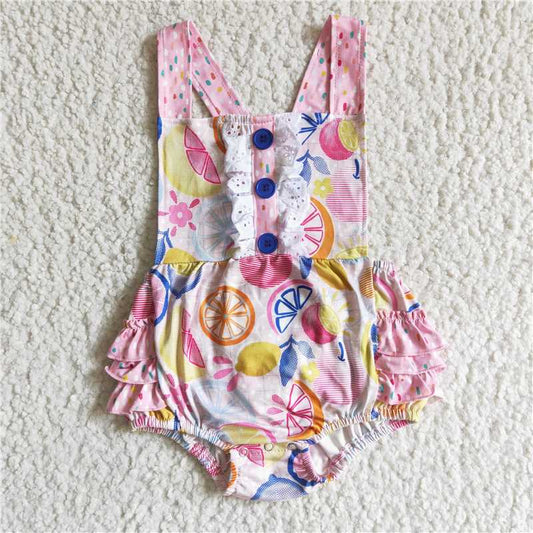 fruit girls bubbles baby rompers