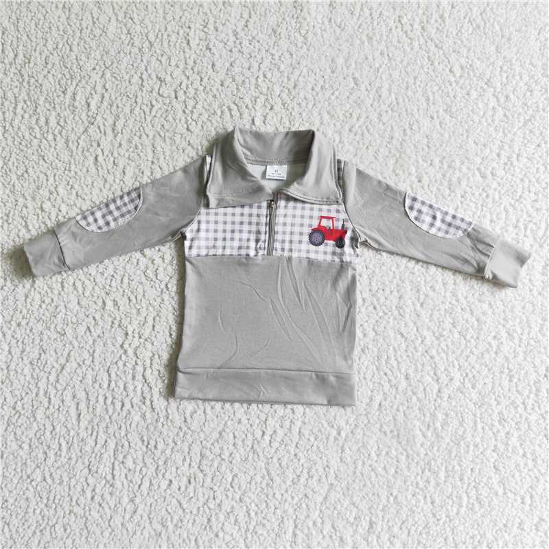 truck tractor pullover long sleeve boys top kids clothes