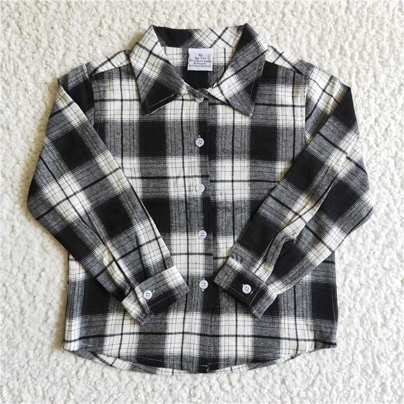 flannel shirt boys tops button pockets cardigan