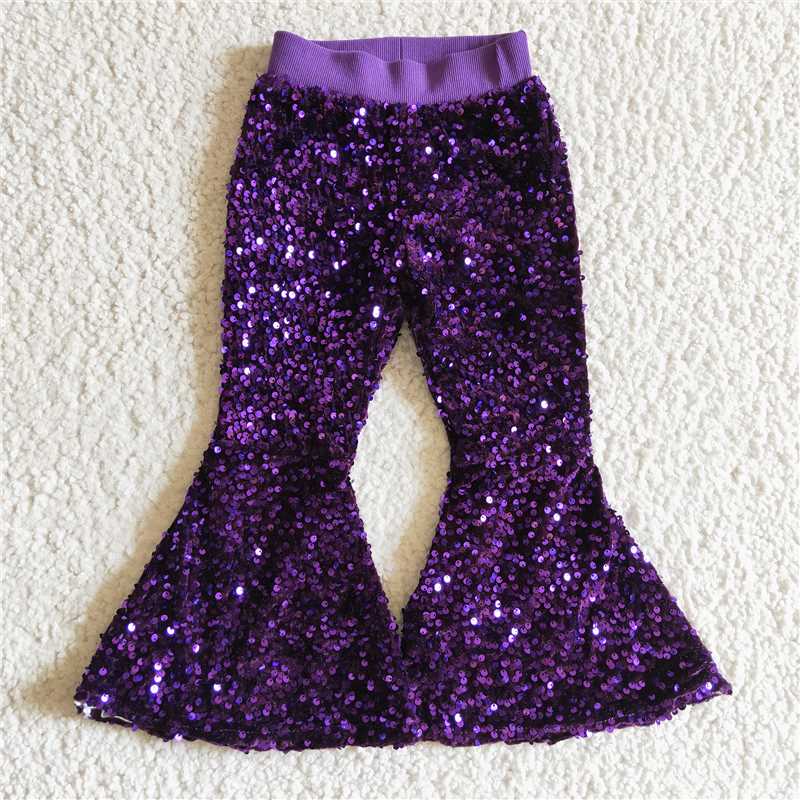 kids sequins bell pants girls trousers