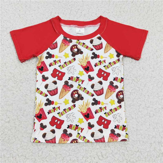 Happy birthday cartoon shirt kids clothes