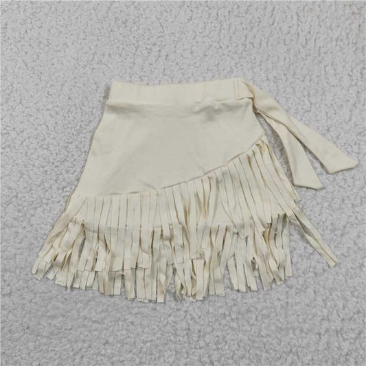 Suede girls half dress tassel skirt western clothes