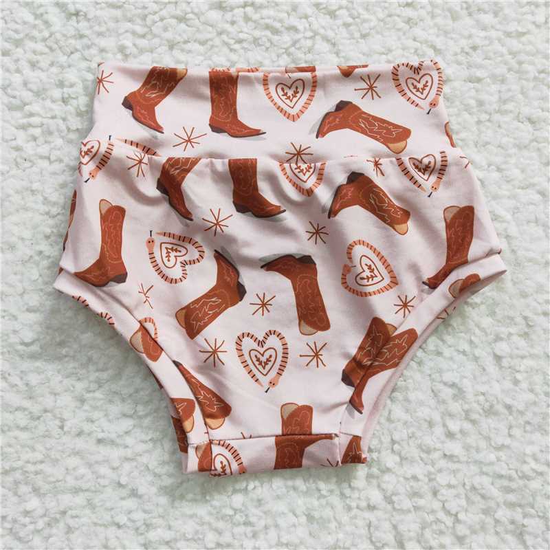 SS0045 western boots bummie baby kids shorts