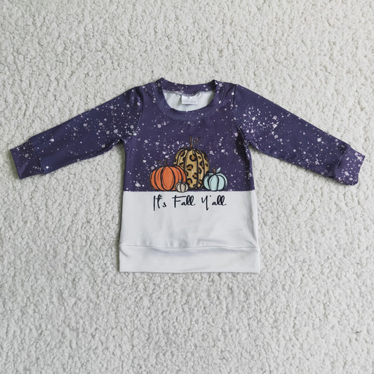 pumpkin boys long sleeve shirt cute tops