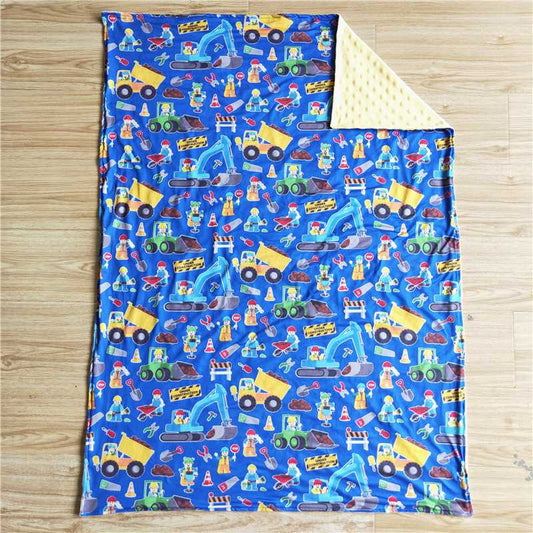 Excavator Kids blankets size 29X43 inches SOFT milk silk and cotton