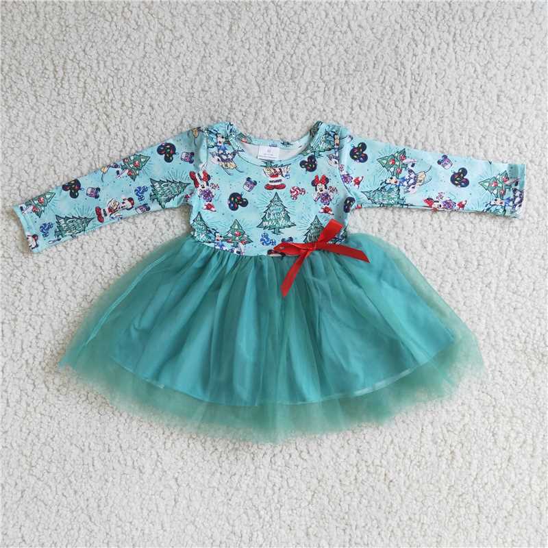 Christmas dress yarn girls skirt kids clothes