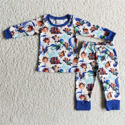 luca cartoon 2 pieces girls match boy pajamas sets kids clothes