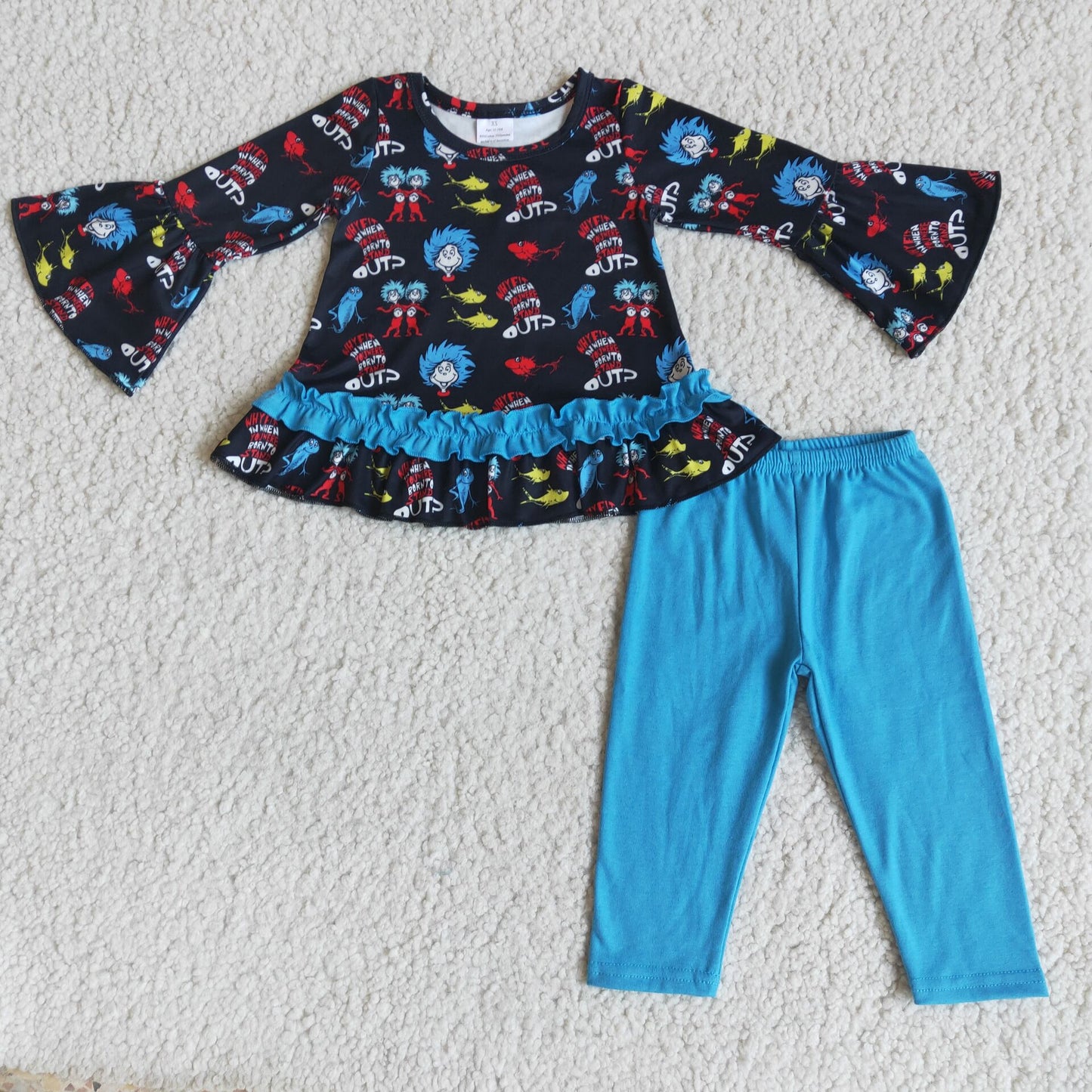 shirt & pants dr.seuss girl set kid clothes