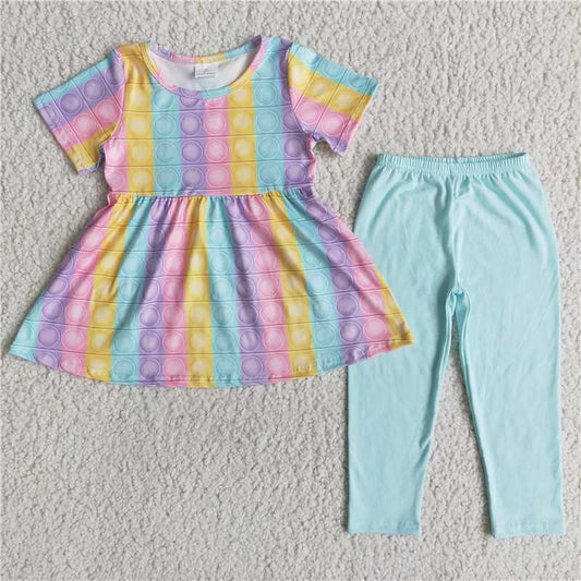 pop ruffles shirt cotton pants girls sets kids clothes