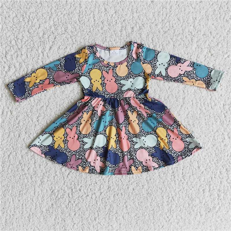 Colorful bunny girls dress rabbit easter skirt