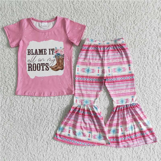 blame it boots shirt bell pants girls sets kids clothes