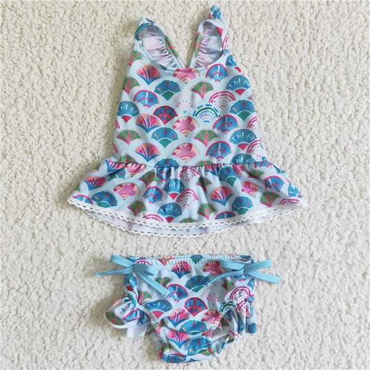 fish scales girls swimsuit bathing suit