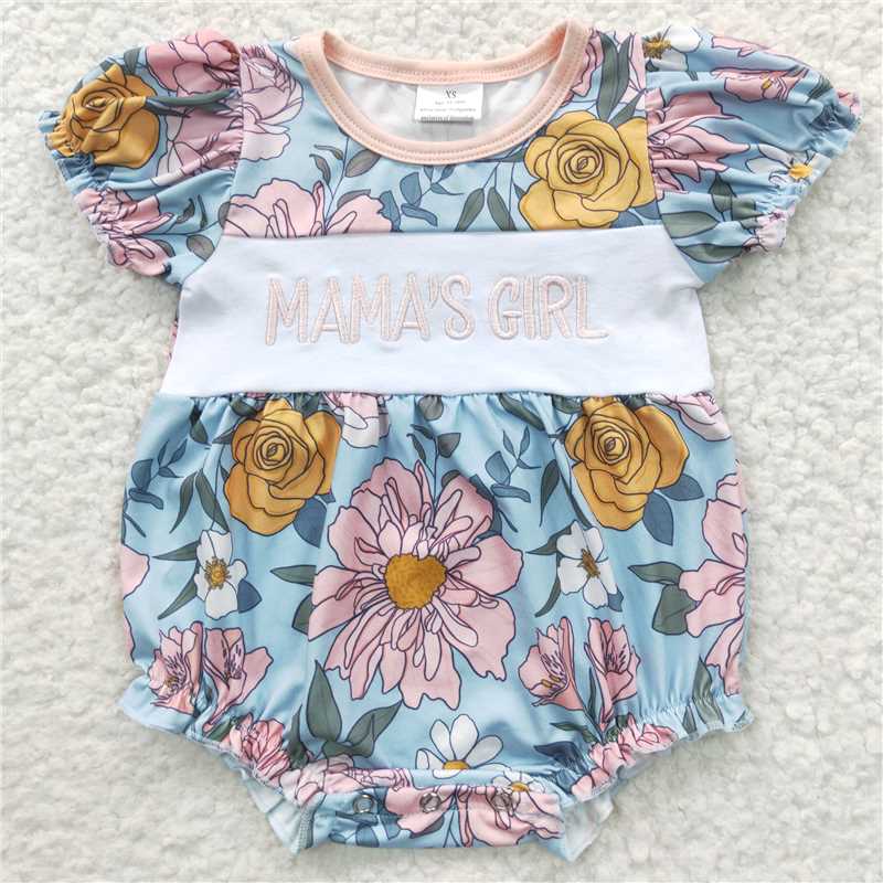 embroidery mama's girl baby bubbles girls rompers