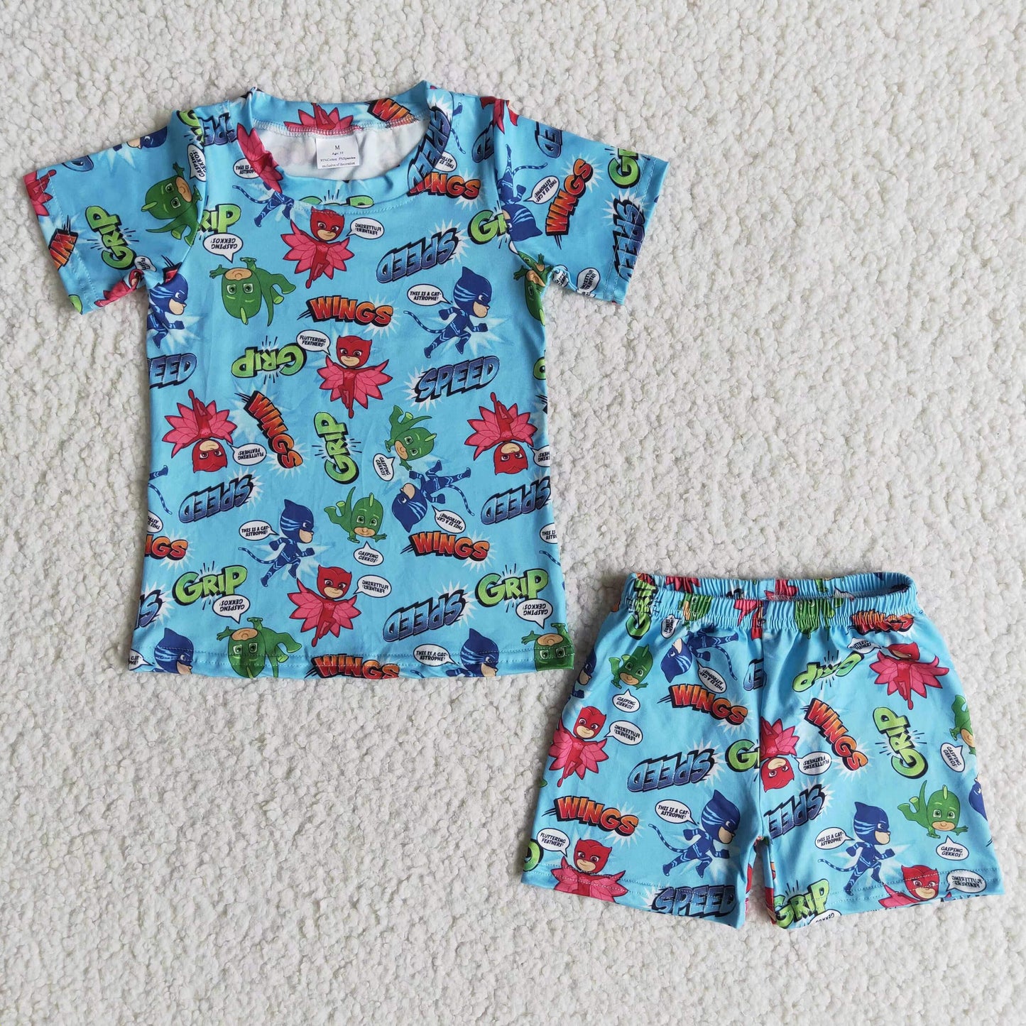 summer cartoon boy's pajamas sets kids clothes