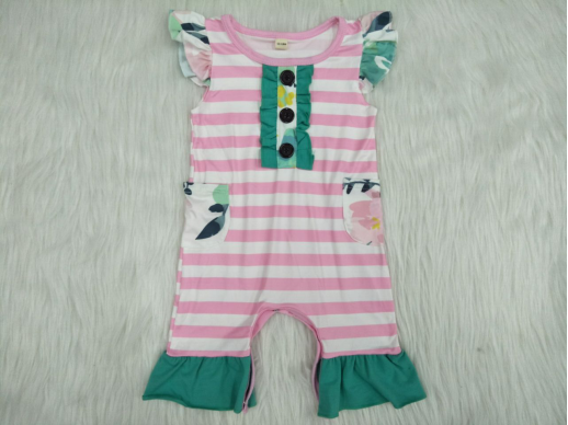 pink Plaid cute baby rompers