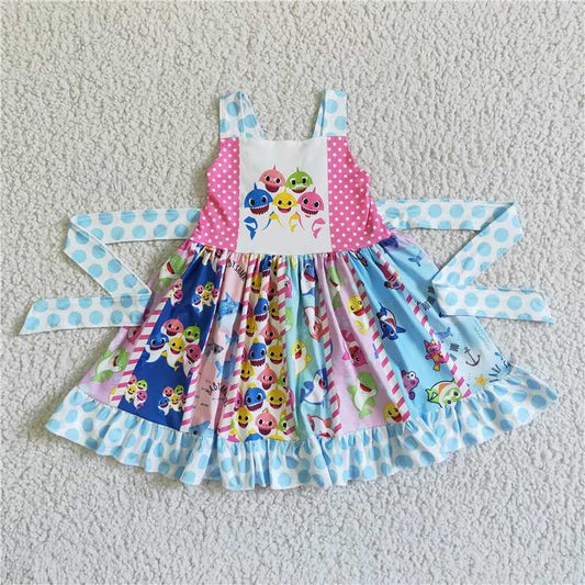 BABY SHARK dress girl skirt with ties