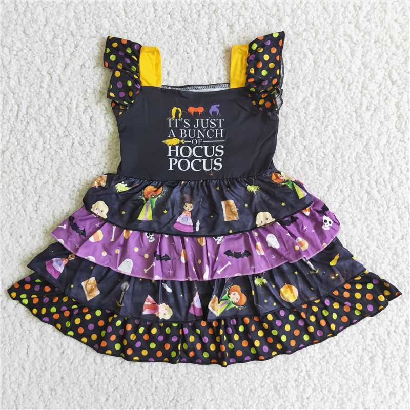 halloween girls dress short sleeve skirt