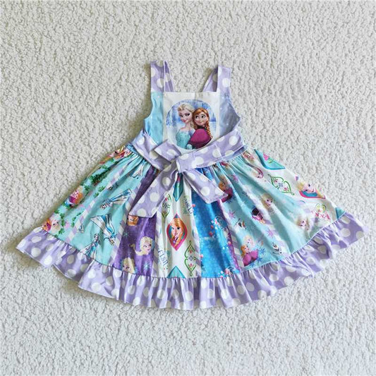 Frozen dress girl skirt with ties