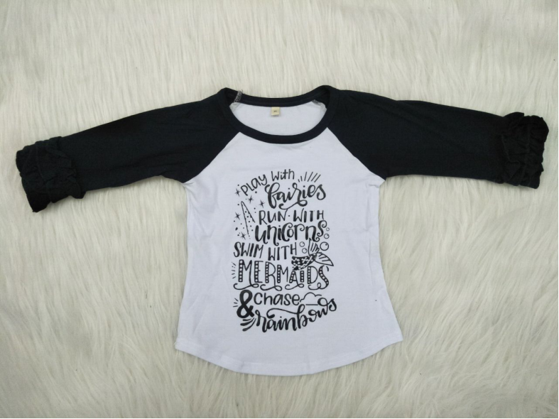 black girls long sleeve shirt fall "mermaid" top