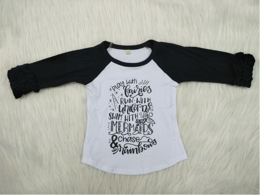 black girls long sleeve shirt fall "mermaid" top