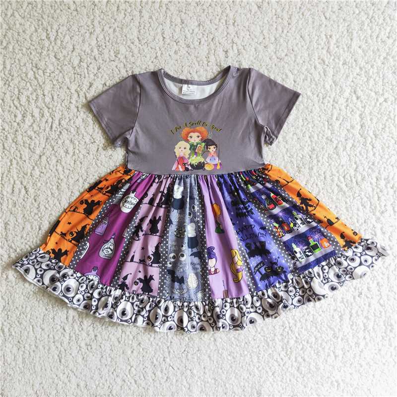 girls dress short sleeve Halloween skirt