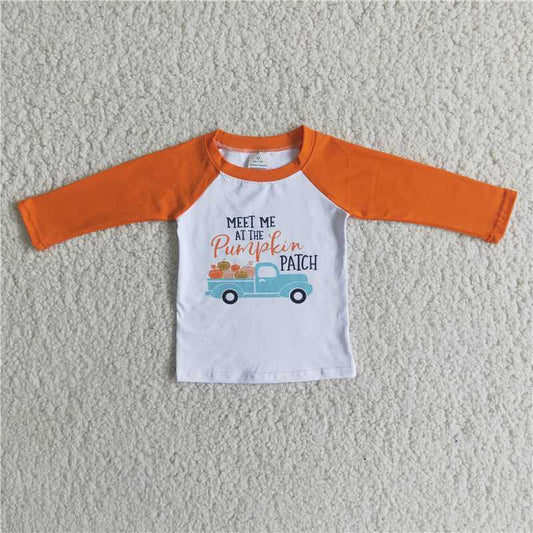 pumpkin boys long sleeve shirt fall spring