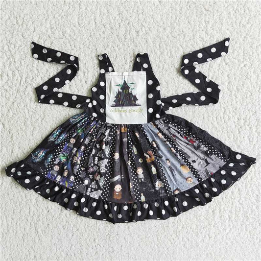 addams family dress girl skirt with ties