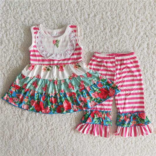 ruffles top pants girls sets kids clothes