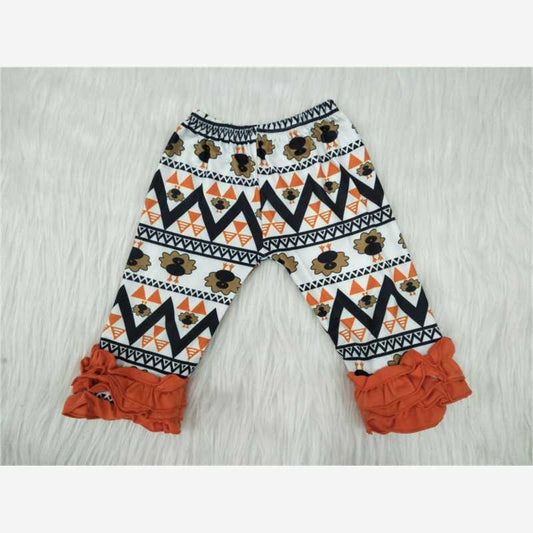 Turkey ruffles pants girls trousers Thanksgiving Day