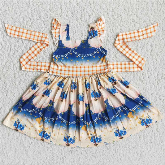 pumpkin dress girl skirt with ties