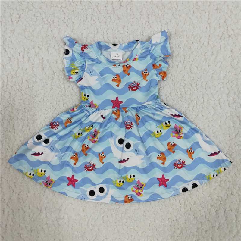 shark girls dress summer skirt