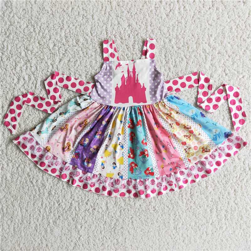 princess park castle dress girl skirt with ties