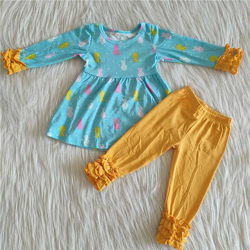 Bunny long sleeve top and pants girls outfits easter sets