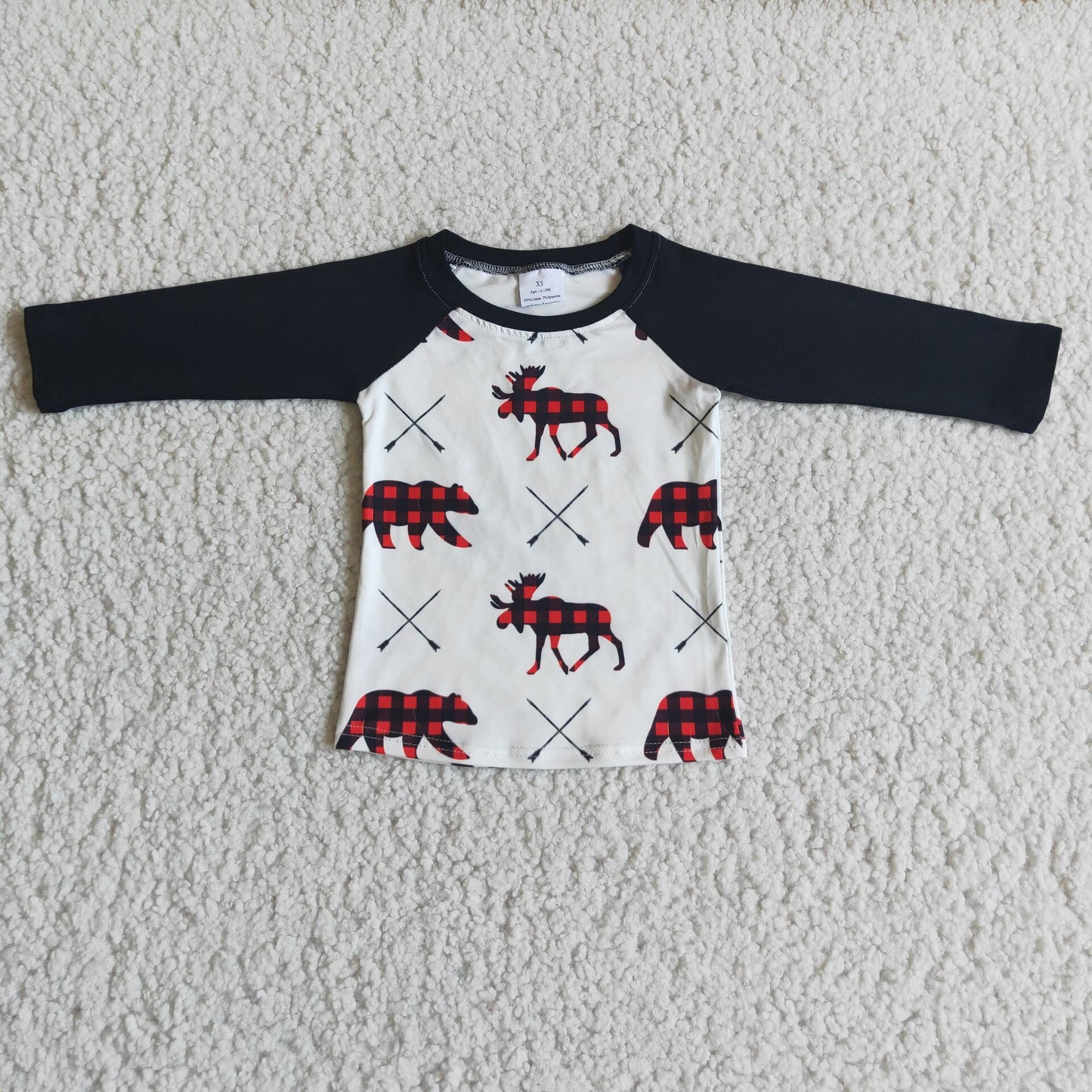 merry christmas boys long sleeve shirt deer