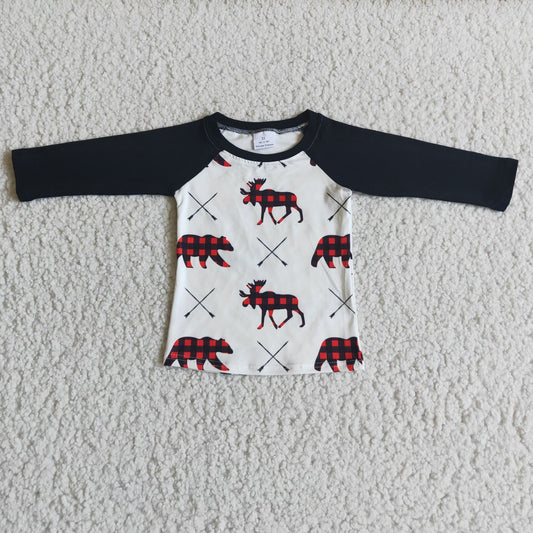 merry christmas boys long sleeve shirt deer