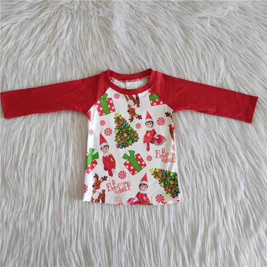 merry christmas boys long sleeve shirt elf