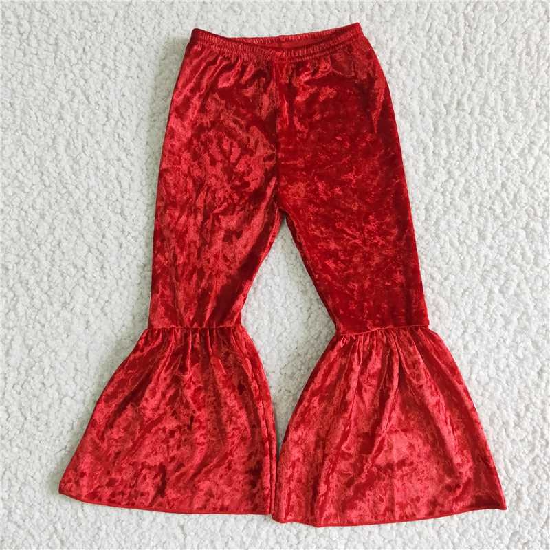 velvet bell pants girls trousers