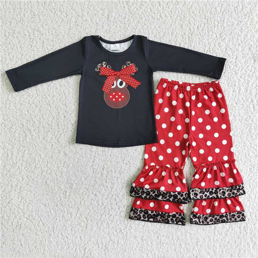 Christmas deer girls outfits 2 pieces winter sets