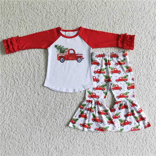 Christmas tree girls outfits shirt pants 2 pieces winter sets