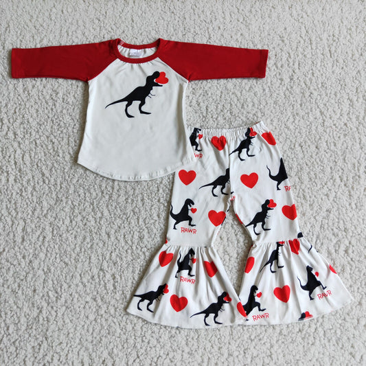 Dinosaur love sets Valentine's Day Girls Clothes