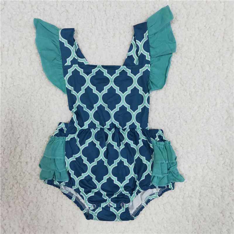 green lace girls bubbles baby rompers