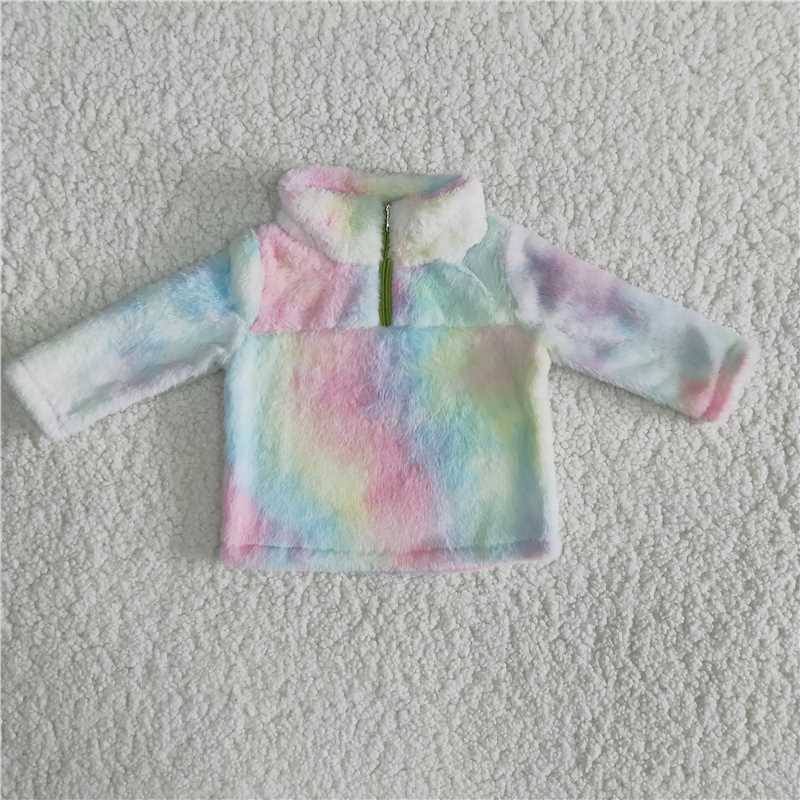 Cute color plush pullover girls top winter fall