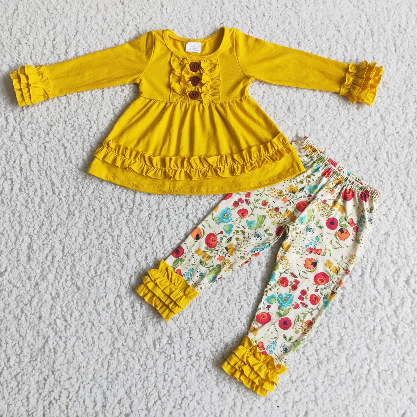 cotton long sleeve top and pants 2 pieces girls outfits