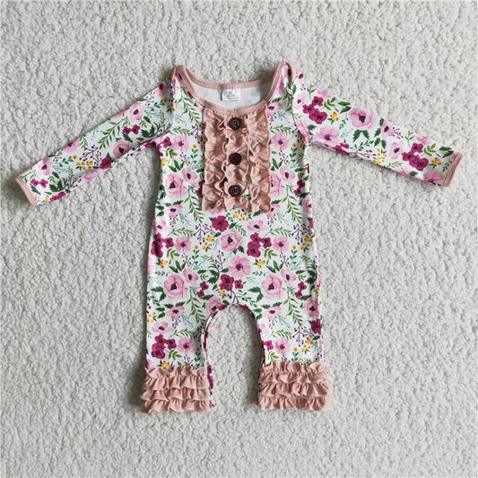 flower cute baby rompers long sleeve