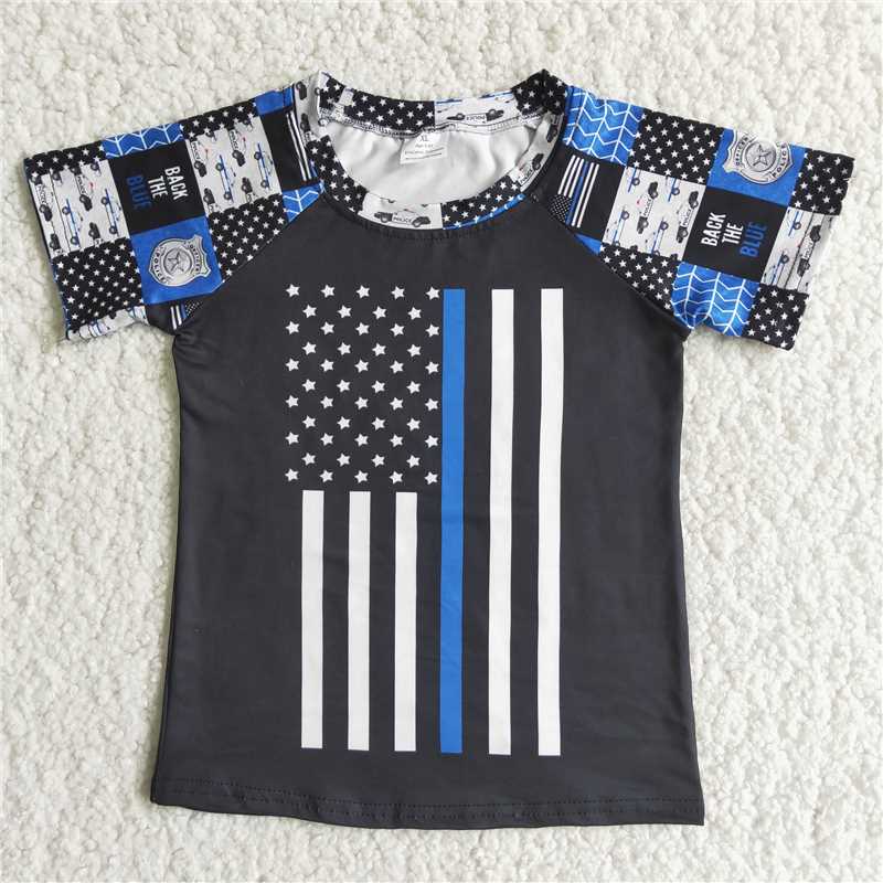 Policemen boy short sleeve shirt