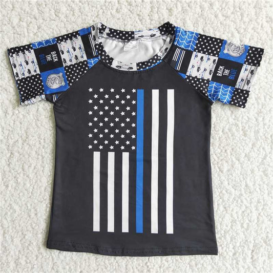 Policemen boy short sleeve shirt