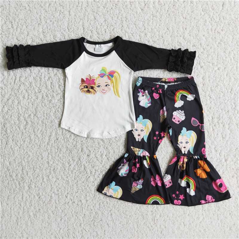 jojo top and bell pants 2 pieces girls outfits kids clothes